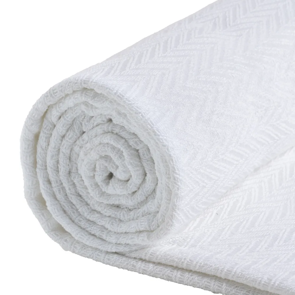 Cuvertura alba bumbac cu tesatura V | Cuverturi elegante [5]