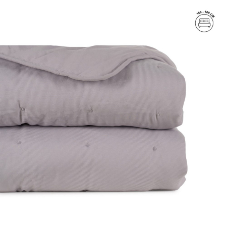 Textile in Stil Scandinav - Cuvertura matlasata gri luxoasa pat king size | Cuverturi