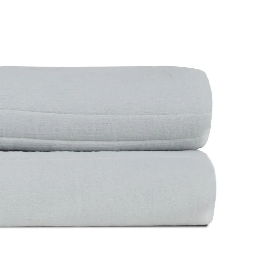 Textile - Cuvertura catifea gri verzui minimalista | Cuverturi moderne
