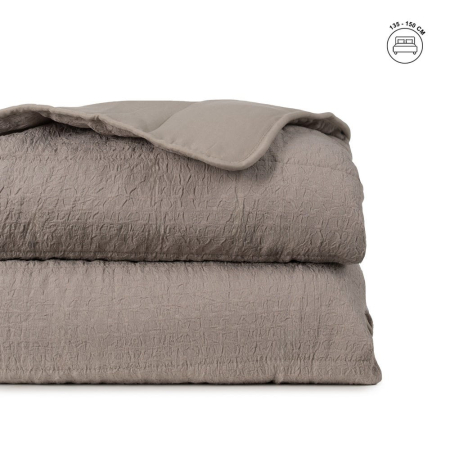 Textile in Stil Scandinav - Cuvertura mare bej inchis cu dungi | Cuverturi de calitate