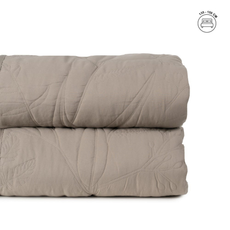 Textile in Stil Scandinav - Cuvertura bej inchis mare model natural | Cuverturi de calitate