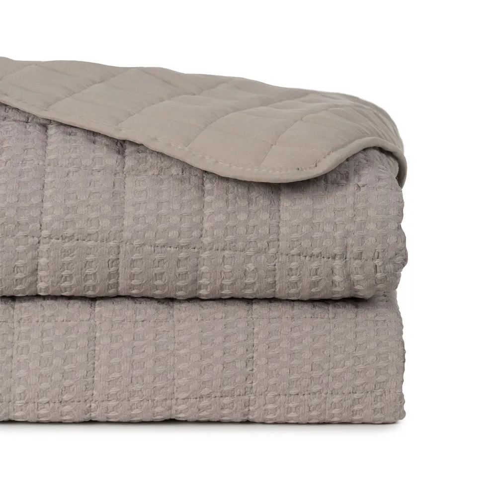 Textile - Cuvertura mare bej inchis cu patrate | Cuverturi luxoase