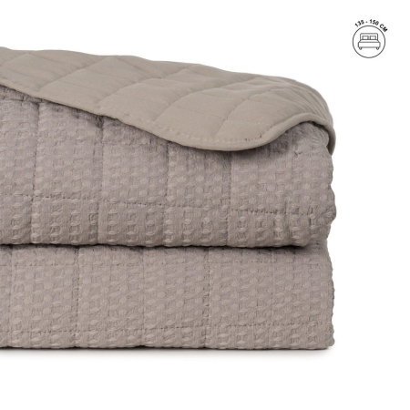 Textile in Stil Scandinav - Cuvertura mare bej inchis cu patrate | Cuverturi luxoase