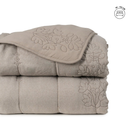 Cuvertura taupe matlasata model floral | Cuverturi moderne