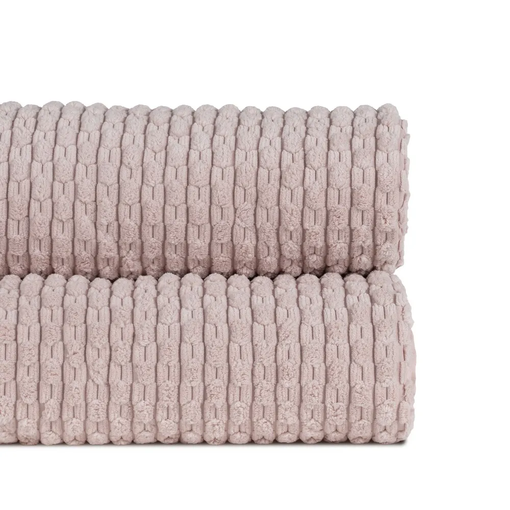 Textile - Cuvertura catifea roz pentru pat mare | Cuverturi moderne