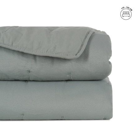 Textile in Stil Scandinav - Cuvertura matlasata verde pentru dormitor | Paturi mari