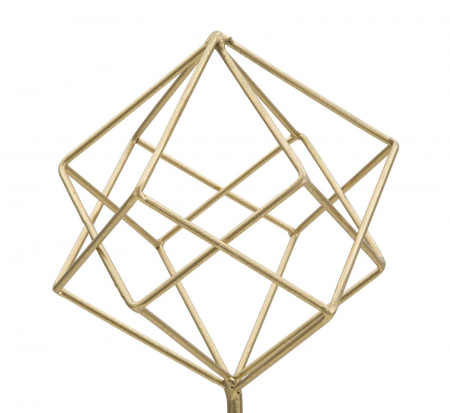 Ornament Cube auriu pe suport marmura - CreativDeco.ro   [1]