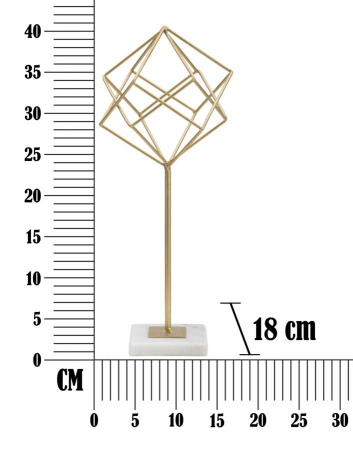 Ornament Cube auriu pe suport marmura - CreativDeco.ro   [5]