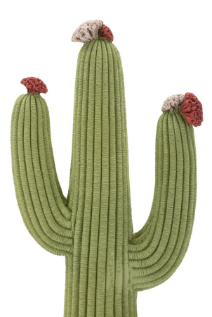 Decorațiune cactus din rășină verde cu flori roșii [3]