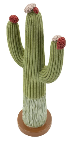 Decorațiune cactus din rășină verde cu flori roșii [2]