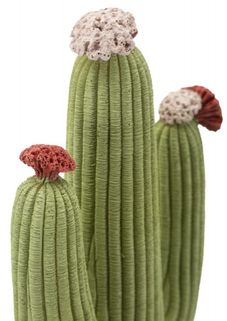 Decorațiune cactus din rășină verde cu flori roșii [4]