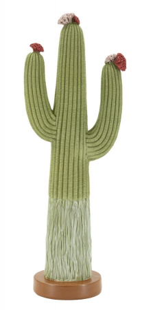 Statuete si Sculpturi - Decorațiune cactus din rășină verde cu flori roșii