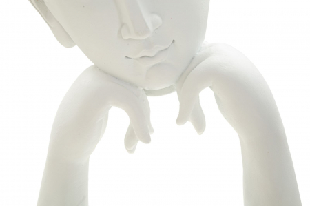 Statueta Buddha alb cu frunze decorative - CreativDeco.ro   [3]