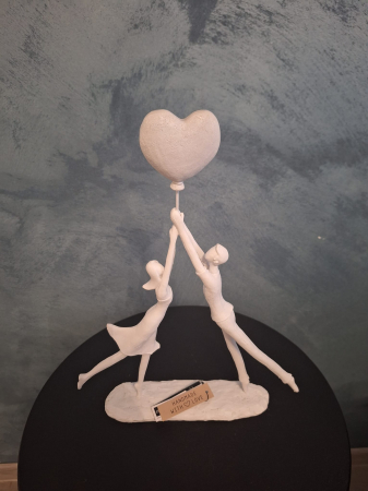 Decoratiune Cuplu inima, rasina, alb - creativdeco.ro [2]
