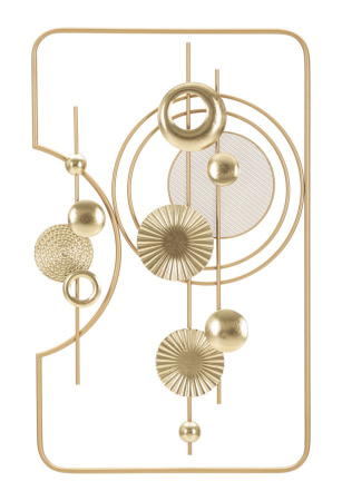Decoratiuni metalice - Decorațiune perete geometrică cu cercuri aurii - CreativDeco