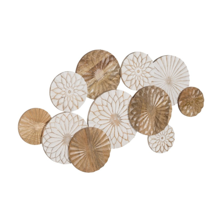 Decorațiune de perete alb-natur din lemn de mango [1]