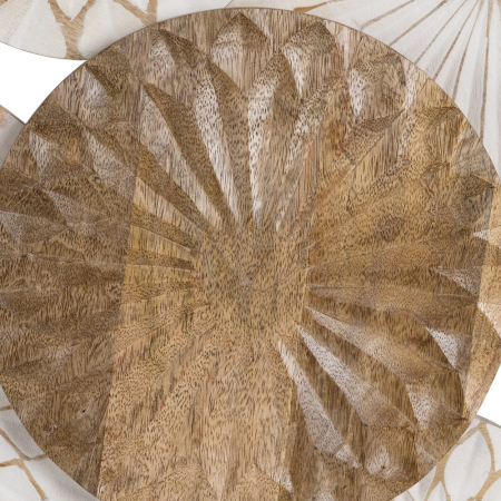 Decorațiune de perete alb-natur din lemn de mango [3]