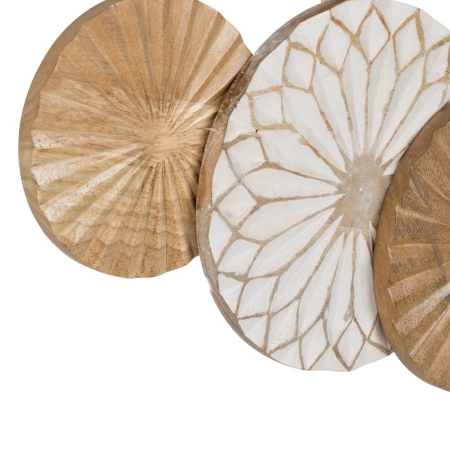 Decorațiune de perete alb-natur din lemn de mango [5]