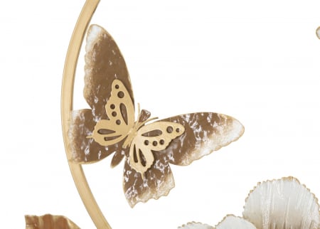 Decorațiune circulară cu floare mare și frunze aurii - CreativDeco [3]