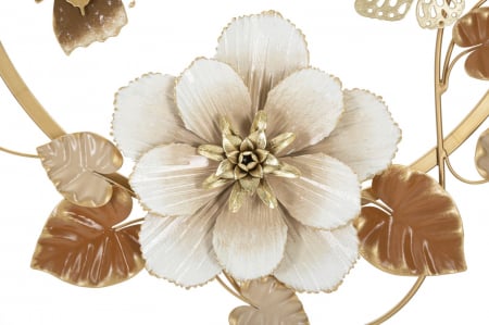 Decorațiune circulară cu floare mare și frunze aurii - CreativDeco [1]