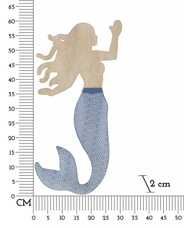 Decoratiune Sirenuta Lemn si Metal - Poveste Marina CreativDeco [5]