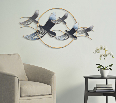 Decorațiune perete metalica glam CreativDeco - Pasari Elegante in Zbor pentru Rafinament si Calm [1]
