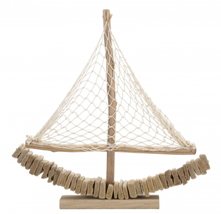 Statuete si Sculpturi - Decoratiune lemn Barca Nature | Decor nautic rustic | CreativDeco.ro  