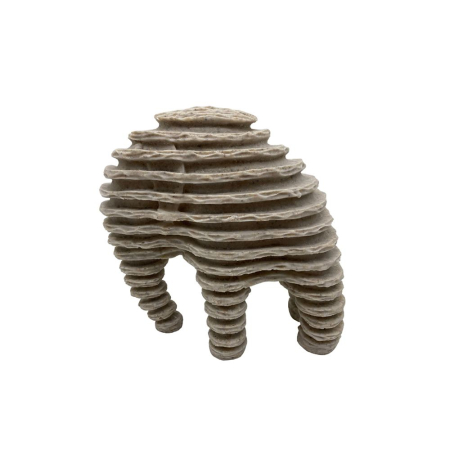Statuete si Sculpturi - Decorațiune elefant gri din polirășină cu formă abstractă 18 x 10 x 16 cm