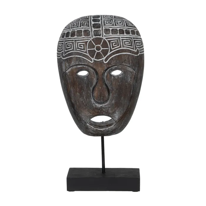 Obiecte decorative - Masca lemn albasia baza fier|Decoratiuni tribale autentice