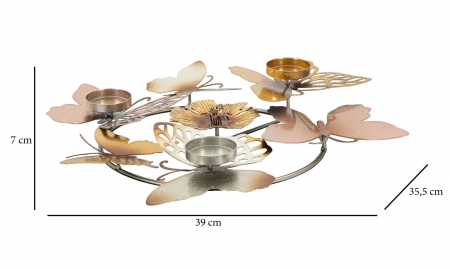 Decoratiune metalica 3D suport lumanari CreativDeco [6]