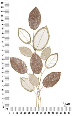 Decoratiune Perete Frunze Maro Alb CreativDeco - Eleganta Naturala pentru Living si Birou [5]
