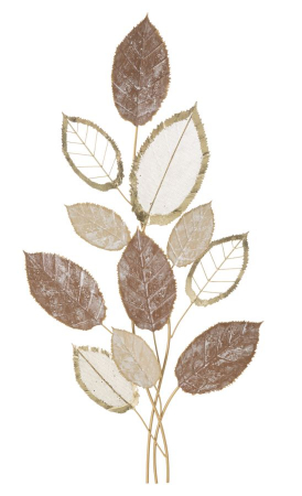 Decoratiuni metalice - Decoratiune Perete Frunze Maro Alb CreativDeco - Eleganta Naturala pentru Living si Birou