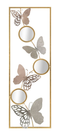 Decorațiune Metalica Verticala Fluturi Aurii CreativDeco