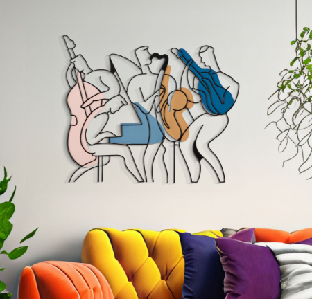 Decoratiune Metalica Muzicieni Abstracti - Eleganta si Moderna CreativDeco [4]