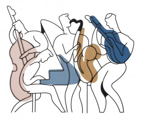 Decoratiuni metalice - Decoratiune Metalica Muzicieni Abstracti - Eleganta si Moderna CreativDeco