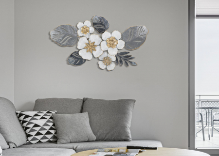 Decoratiune metalica flori albe Flot B | creativdeco.ro [1]