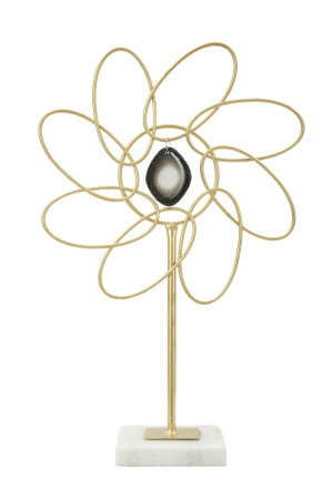 Statuete si Sculpturi - Ornament floral Glam Daisy metalic - CreativDeco.ro  