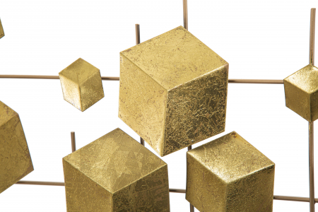 Decoratiune metalica perete Abstract, auriu - creativdeco.ro [4]