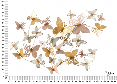 Decoratiune metalica perete Butterflies, multicolor [6]