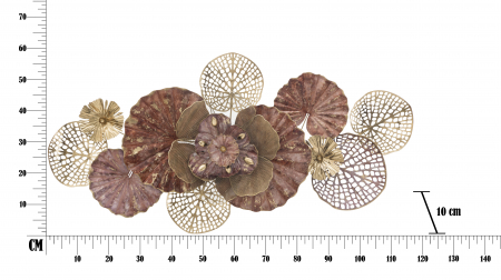Decoratiune metalica perete Flowery, multicolor [4]