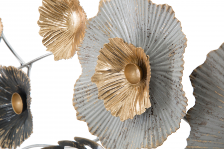 Decoratiune metalica perete cu flori Frame Plus, multicolora [4]