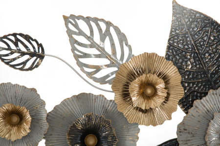 Decoratiune metalica perete cu flori Frame Plus, multicolora [2]