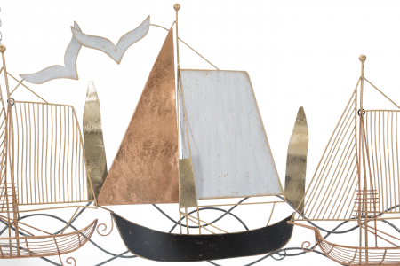 Decoratiune metalica perete Velieri, fier/multicolor [2]