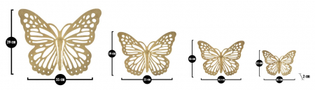 Set fluturi aurii | Decoratiune perete eleganta | CreativDeco [6]