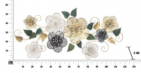 Decor mural 3D | Flori si frunze metalice | Design modern [5]