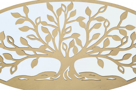 Decoratiune perete Arborele vietii, metal/oglinda [2]