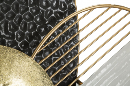 Decoratiune perete moderna Boly, fier, negru/auriu/alb [4]