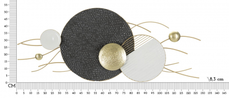 Decoratiune perete moderna Boly, fier, negru/auriu/alb [5]
