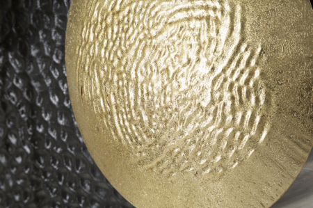 Decoratiune perete moderna Boly, fier, negru/auriu/alb [3]