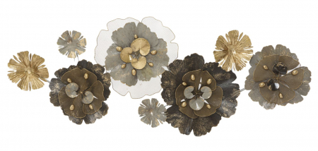 Decoratiuni perete - Decoratiune perete florala metal maro auriu Bungy | creativdeco.ro